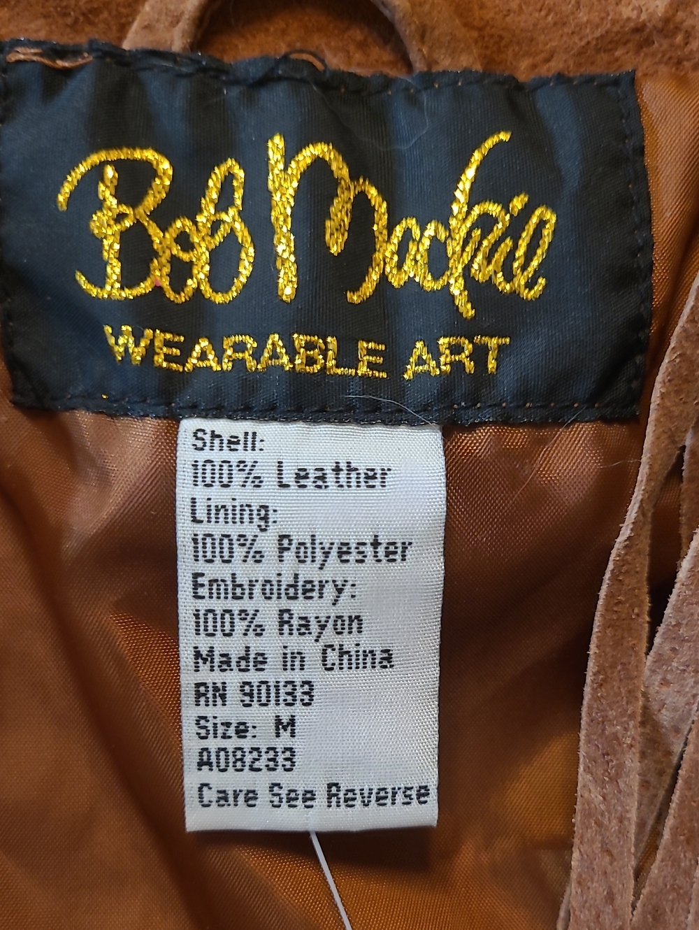 Bob Mackie Fringed Suede Bug Embroidered Brown Jacket - Picture 10 of 10